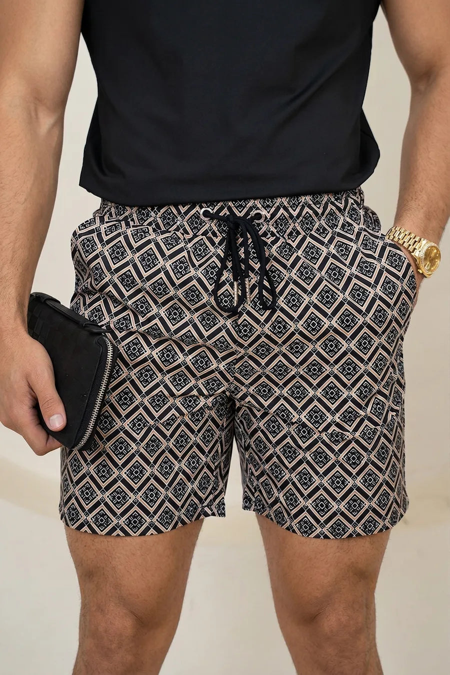 Bañador tipo shorts Aztec - Negro