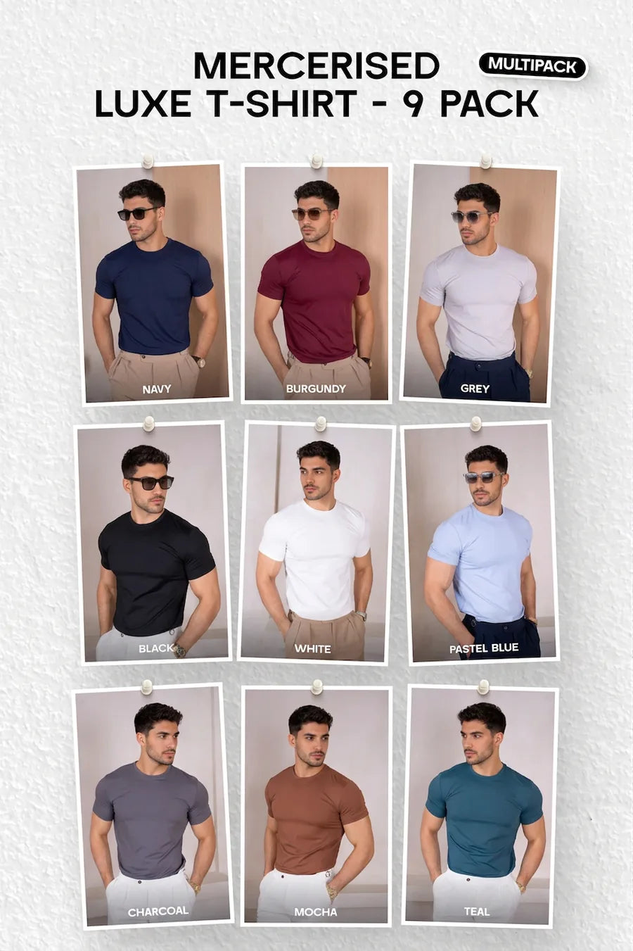 Camiseta Mercerised Luxe - Paquete de 9 (Pack Múltiple)