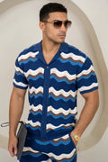 Camisa de Punto de Resort Capri Wave - Azul Marino