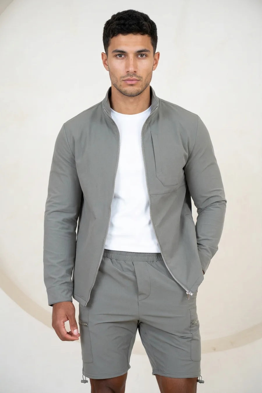 Premium Detail Cargo Shorts V2 - Gris topo