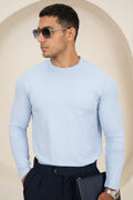 Camiseta de manga larga Mercerised Luxe - Azul Pastel
