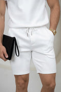 Pantalones cortos de felpa Scuba - Blanco