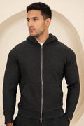 Sudadera con cremallera Scuba Marl - Negro jaspeado