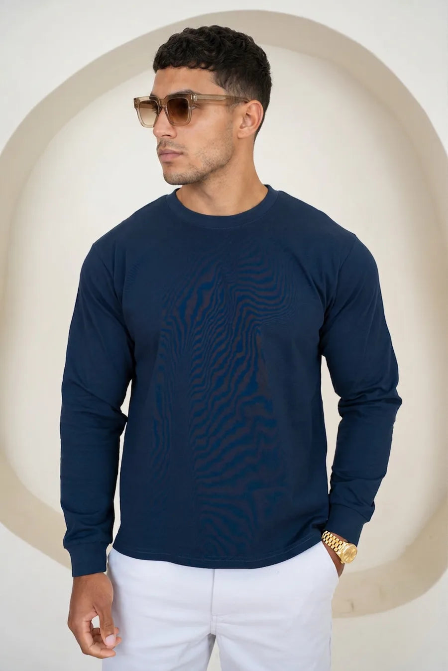 Camiseta de Manga Larga Premium - Azul Marino