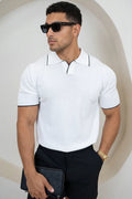 Polo Slim Fit Contraste - Blanco