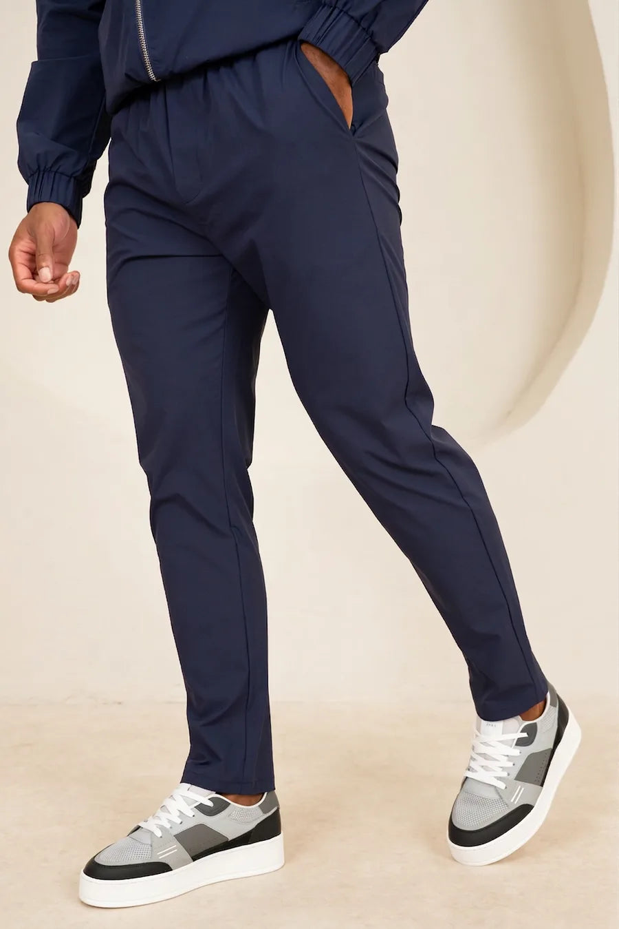 Pantalón Técnico con Forro en Contraste - Azul Marino