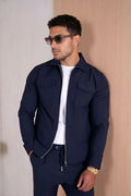 Sobrecamisa Utility Cargo de Raya Diplomática - Azul Marino