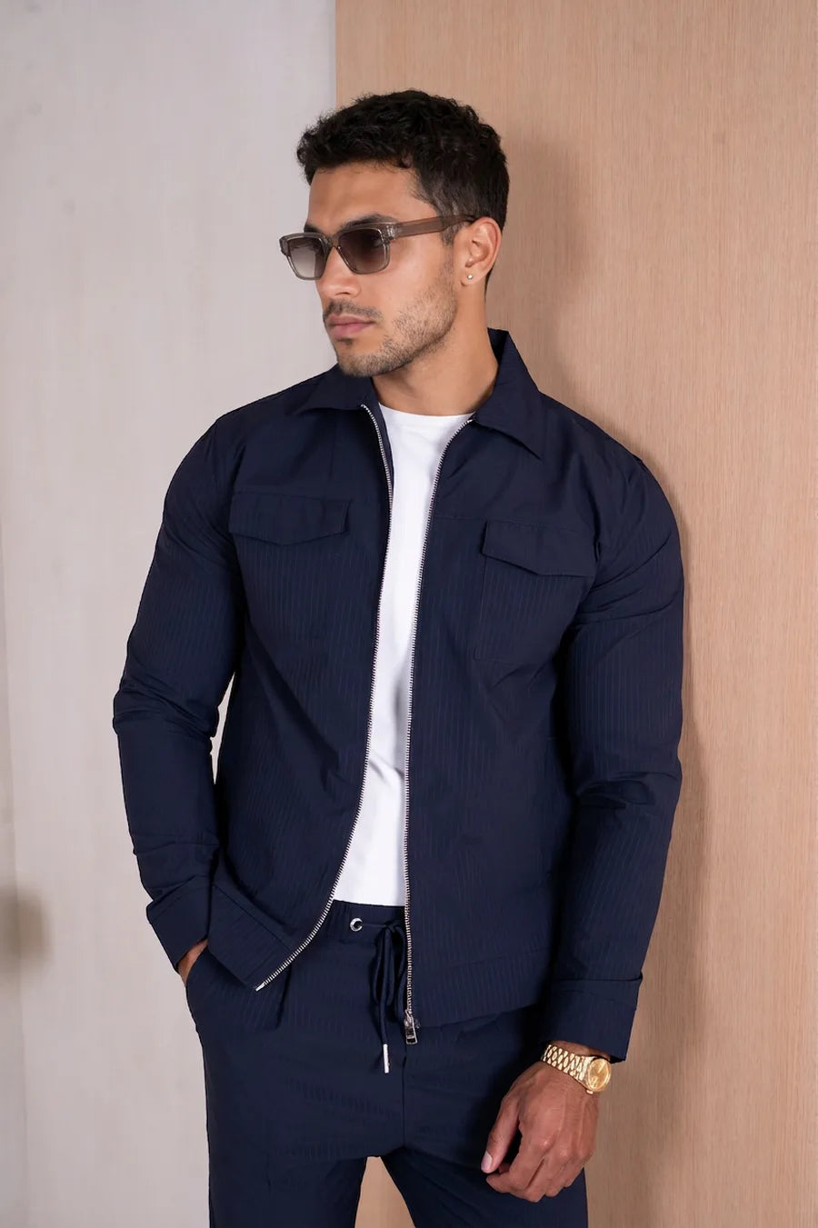 Sobrecamisa Utility Cargo de Raya Diplomática - Azul Marino