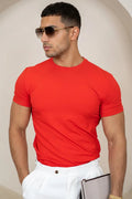 Mercerised Luxe T-Shirt - Rojo