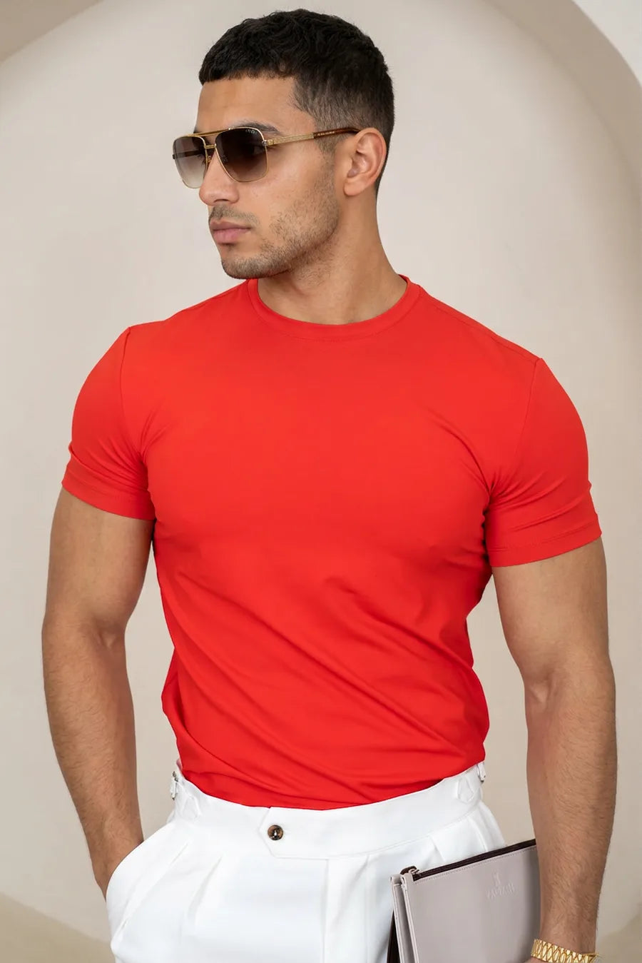 Mercerised Luxe T-Shirt - Rojo