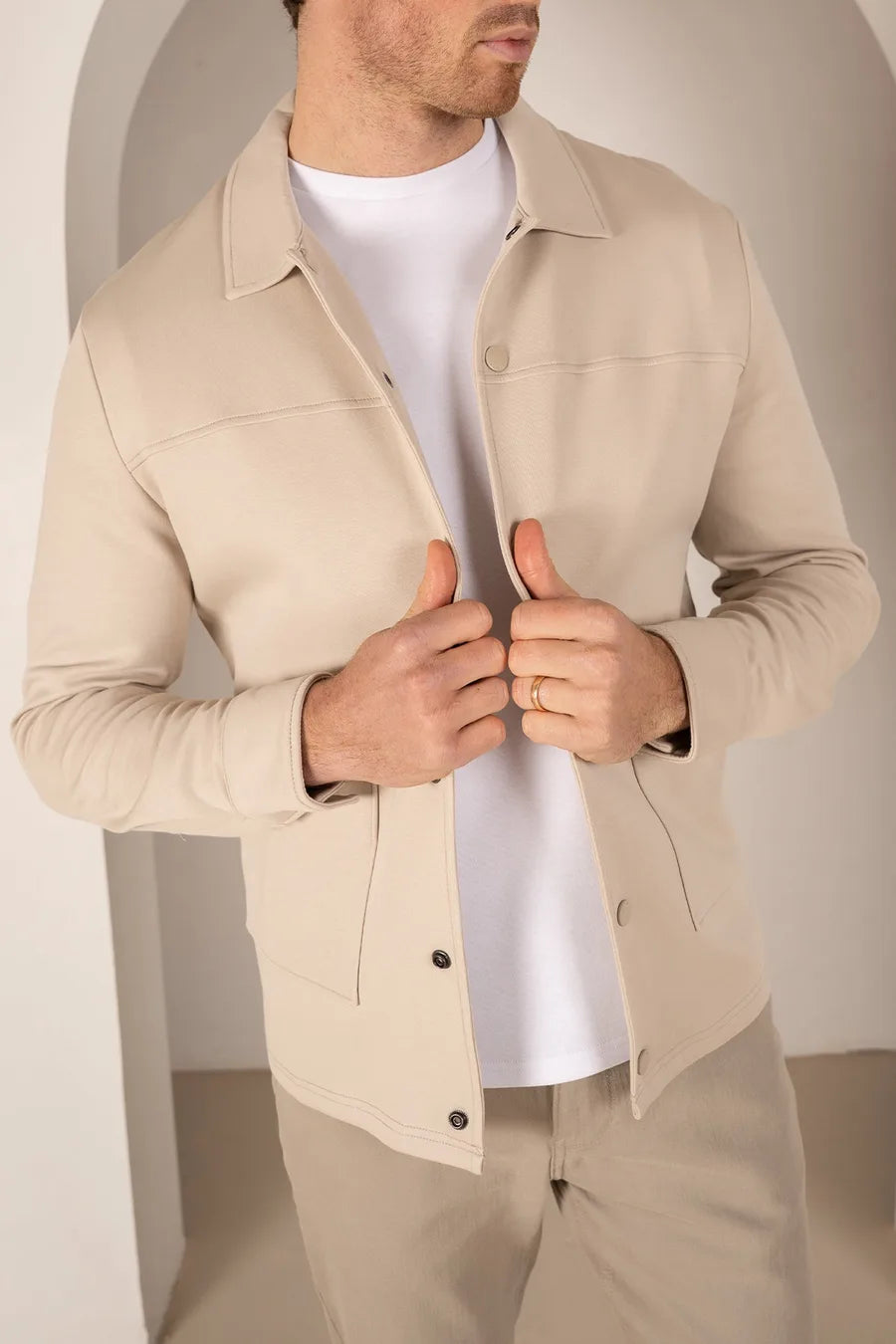 Sobrecamisa Interlock - Piedra