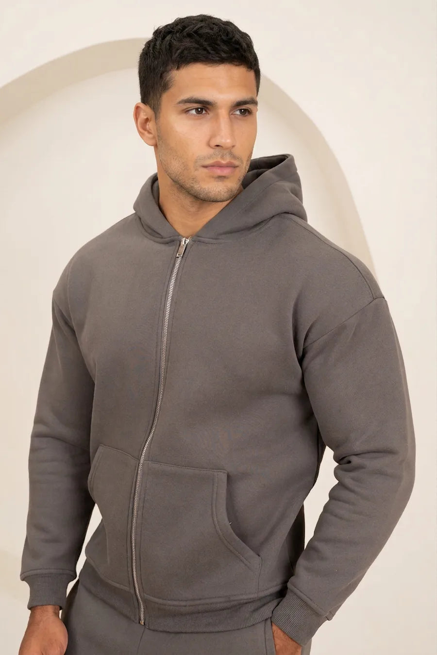 Premium Luxe Zip Up Hoody - Carbón