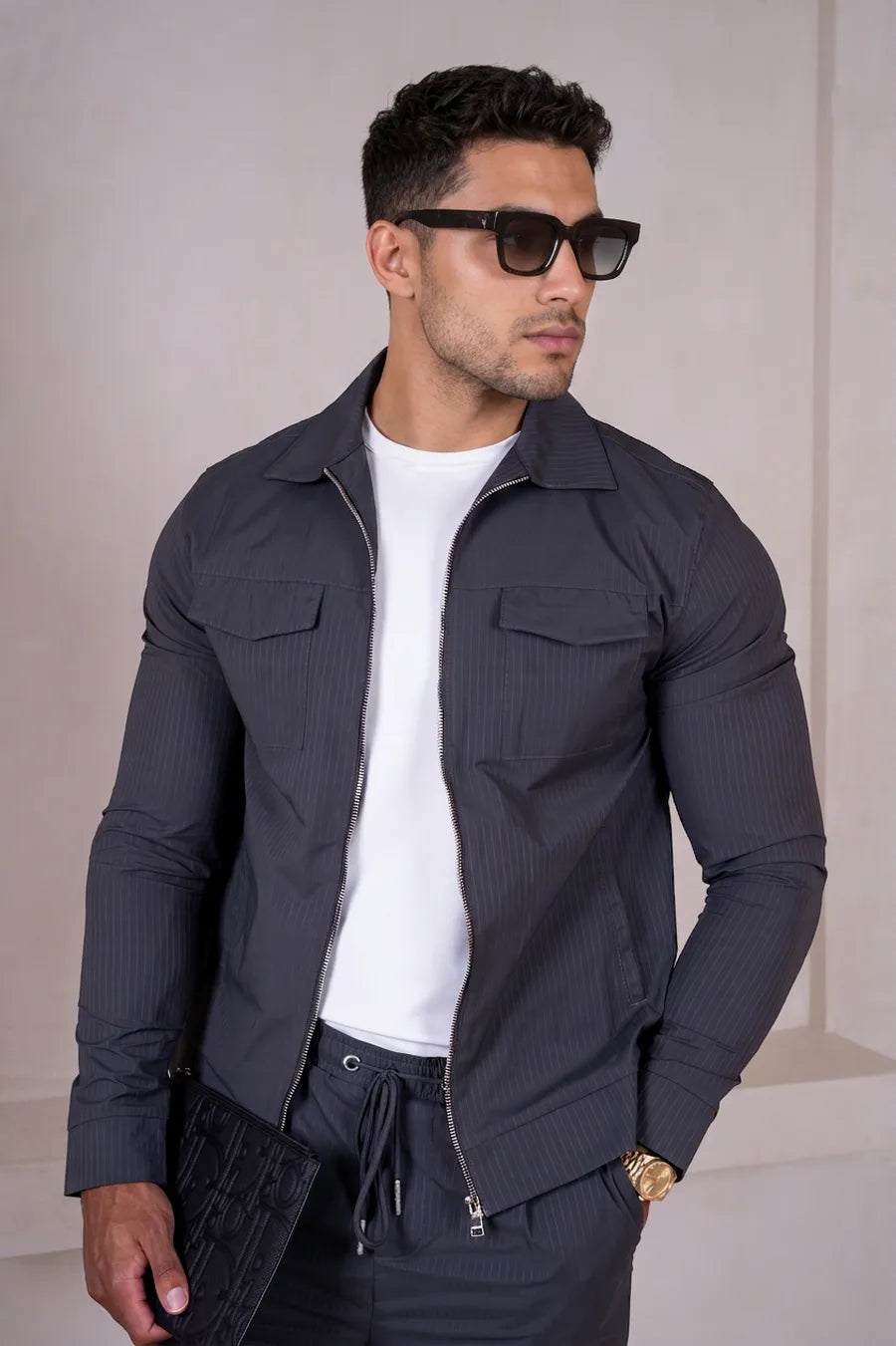 Sobrecamisa Utility Cargo de Raya Diplomática - Carbón