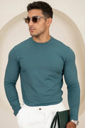 Camiseta de manga larga Mercerised Luxe - Verde Azulado