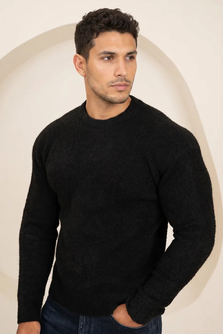 Sudadera de Cuello Redondo Soufflé - Negro