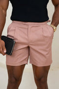 Pantalones Cortos Sastre con Hebilla Lateral - Salmón