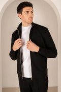 Chaqueta con Cremallera Interlock - Negra