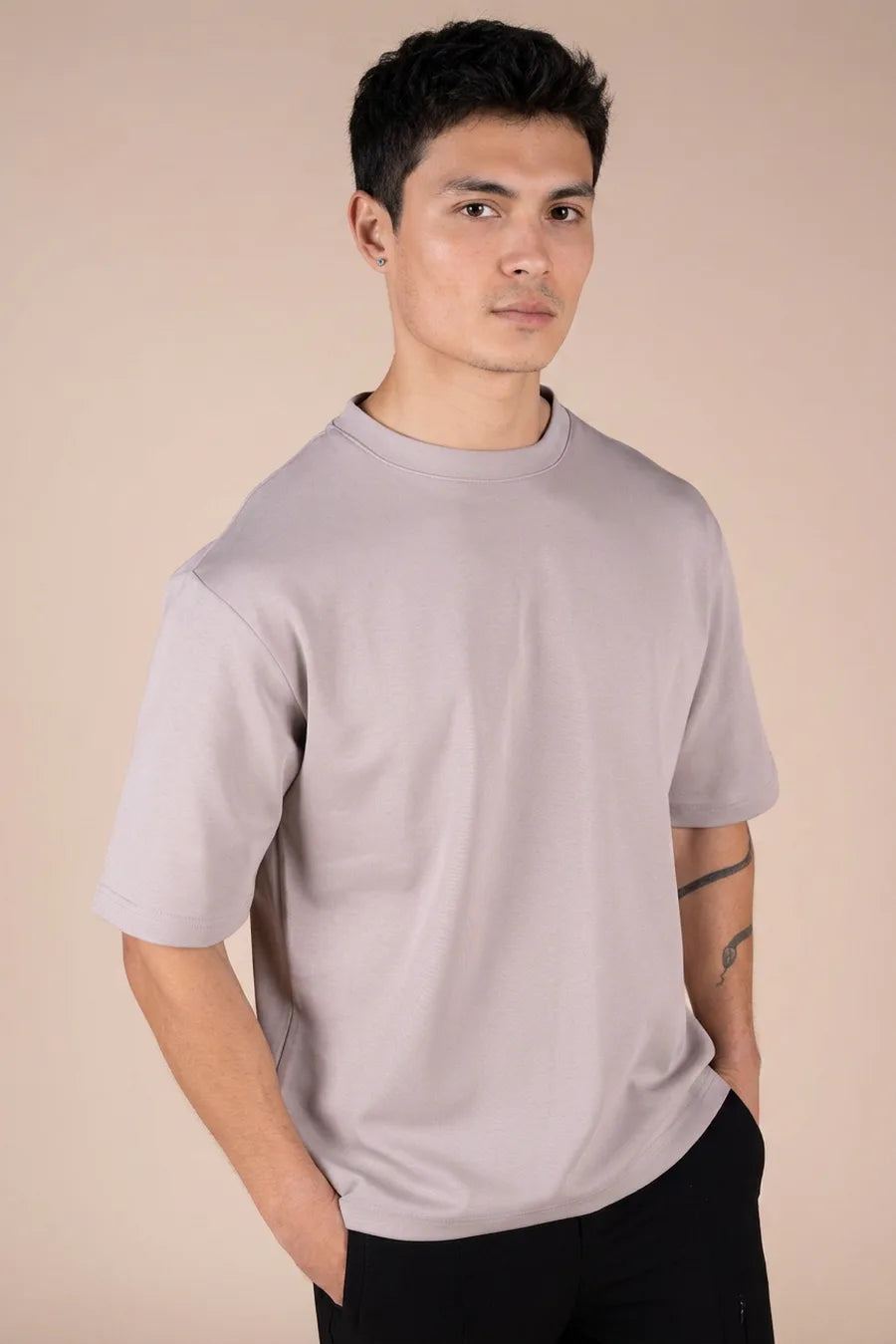 Camiseta extragrande Boxy Fit - Gris