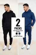 Conjunto Essential Scuba Sudadera con capucha y joggers - 2 Colores (Negro y Azul marino) - Pack de 2