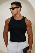Camiseta de tirantes acanalada Essential - Negra