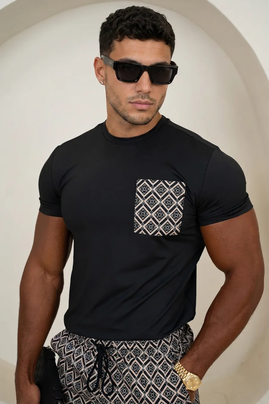 Camiseta con bolsillo Aztec Scuba - Negro