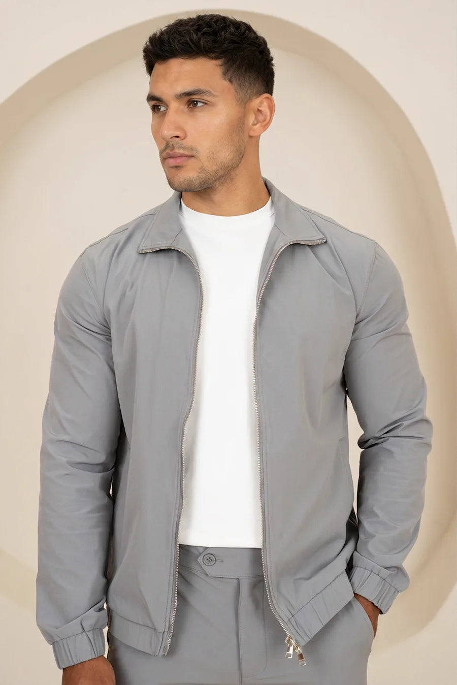Chaqueta Técnica con Cremallera Motion - Gris