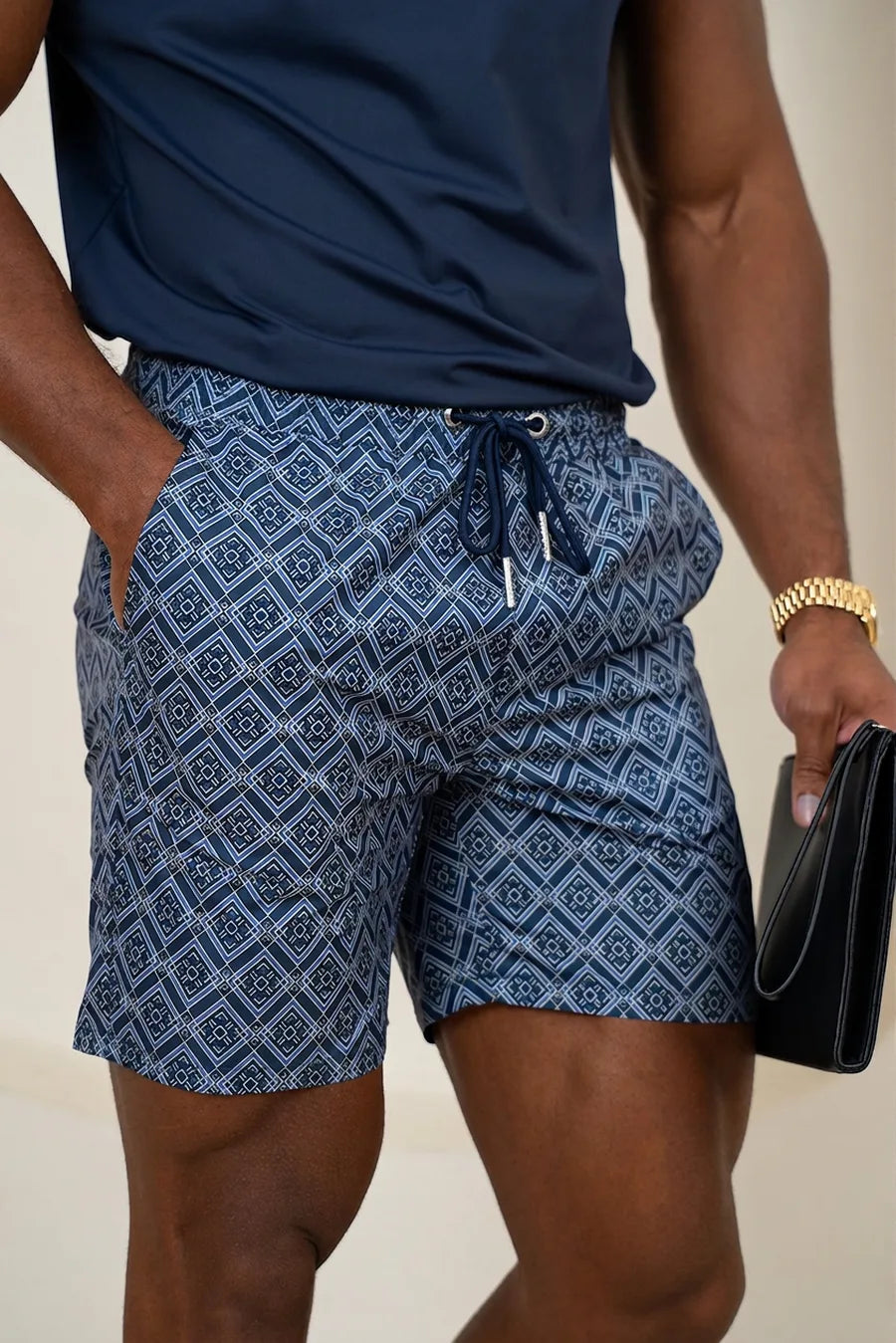 Bañador tipo shorts Aztec - Azul marino