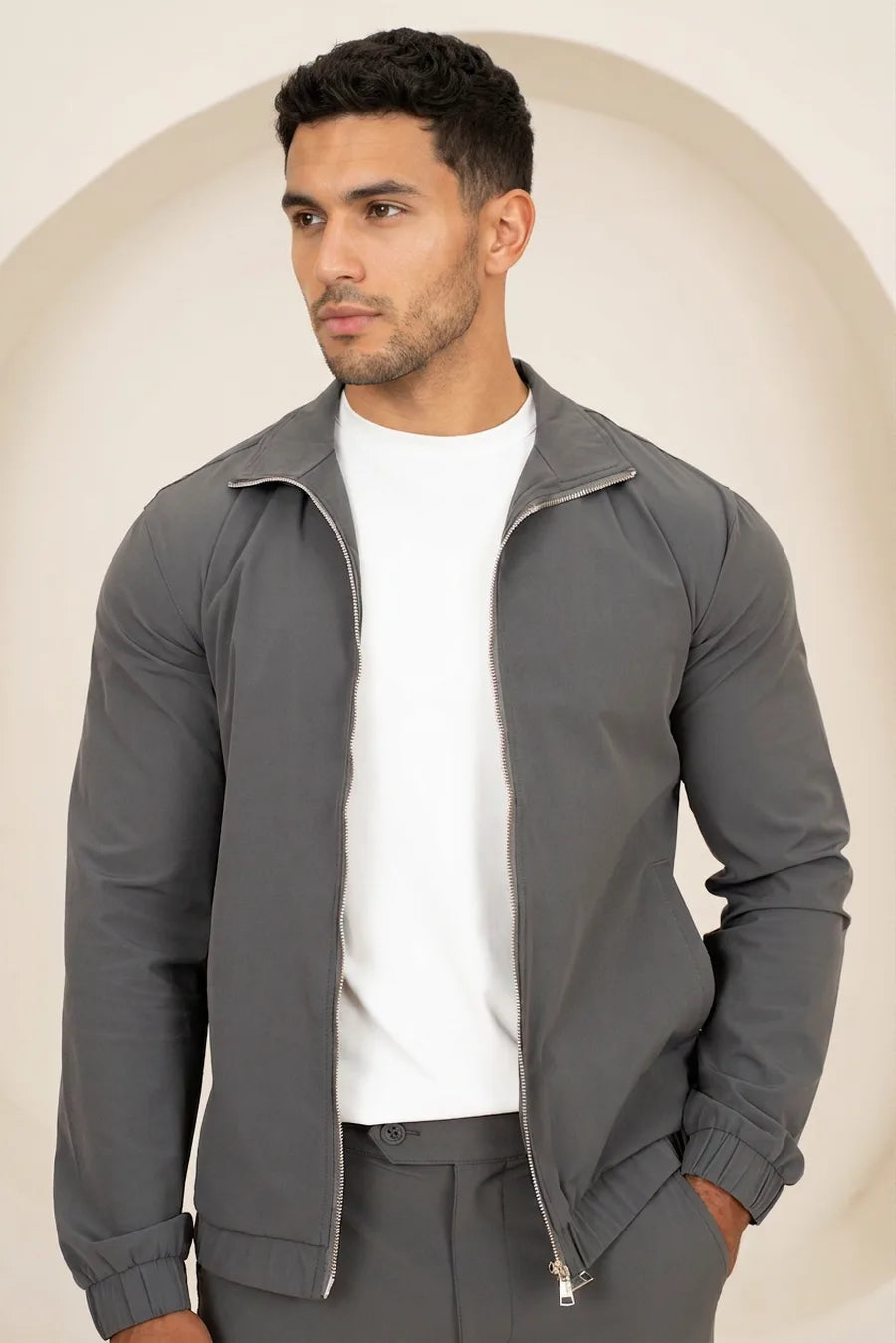 Chaqueta Técnica con Cremallera Motion - Carbón