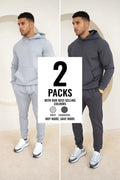 Conjunto Essential Scuba Sudadera con capucha y joggers - 2 Colores (Carbón y Gris) - Pack de 2