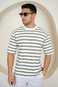 Camiseta de Raya de Corte Holgado - Topo