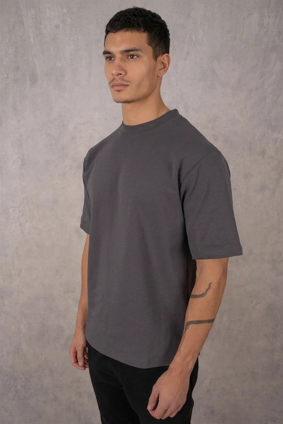 Camiseta extragrande Boxy Fit - Carbón