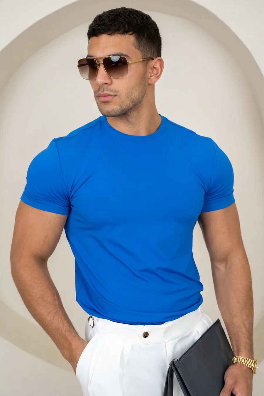 Camiseta Mercerised Luxe - Azul Cobalto